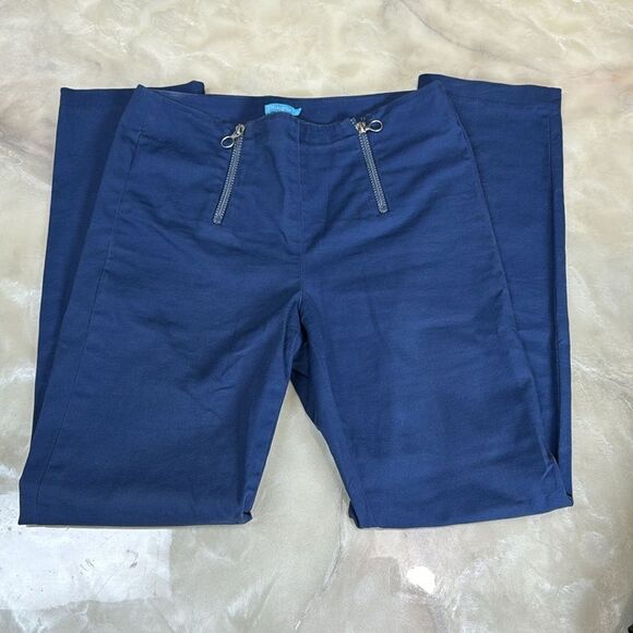 J McLaughlin Weston Blue Straight Leg Zip Pants 2 - Picture 2 of 7